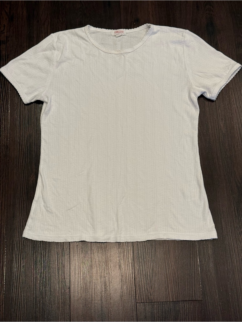 Goldie Classic White Ribbed Short-Sleeve Top - Women's - Picture 5 of 11